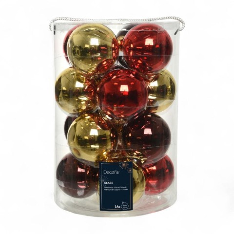 SFERA VETRO D8 MIX RED-GOLD